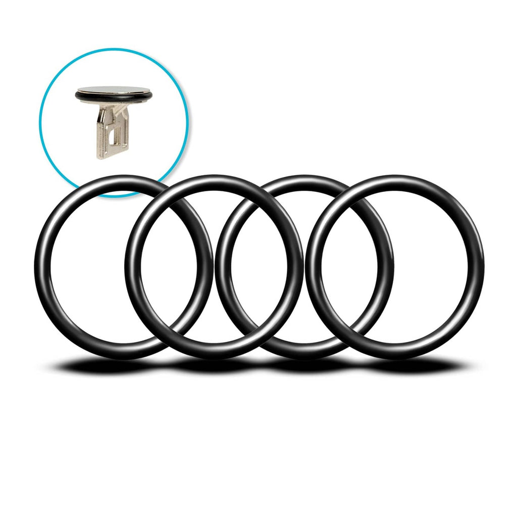 STEADYKLEEN four black rubber sink drain O-rings for plunger seal