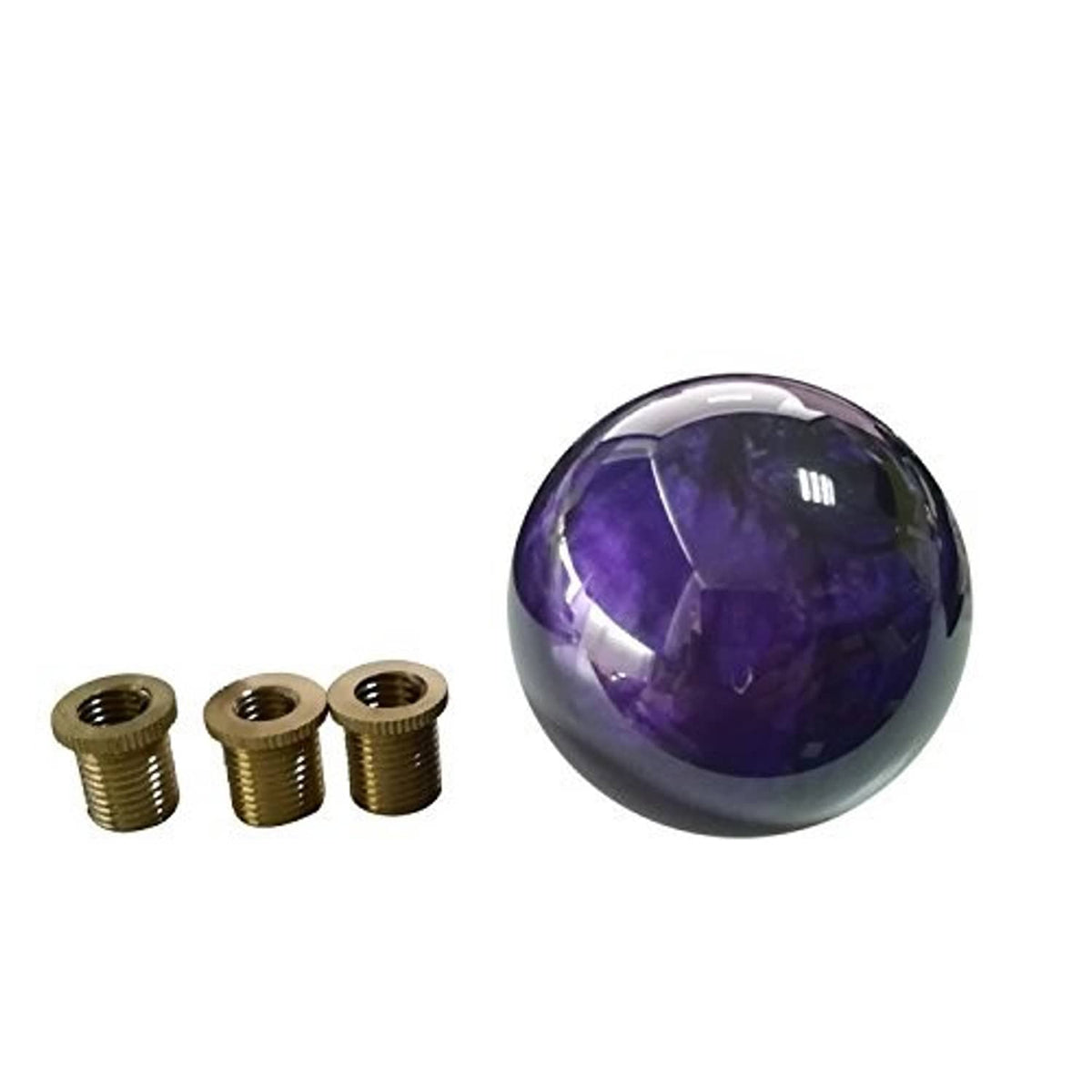 Purple amethyst ball shift knob with mounting screws/adapters.