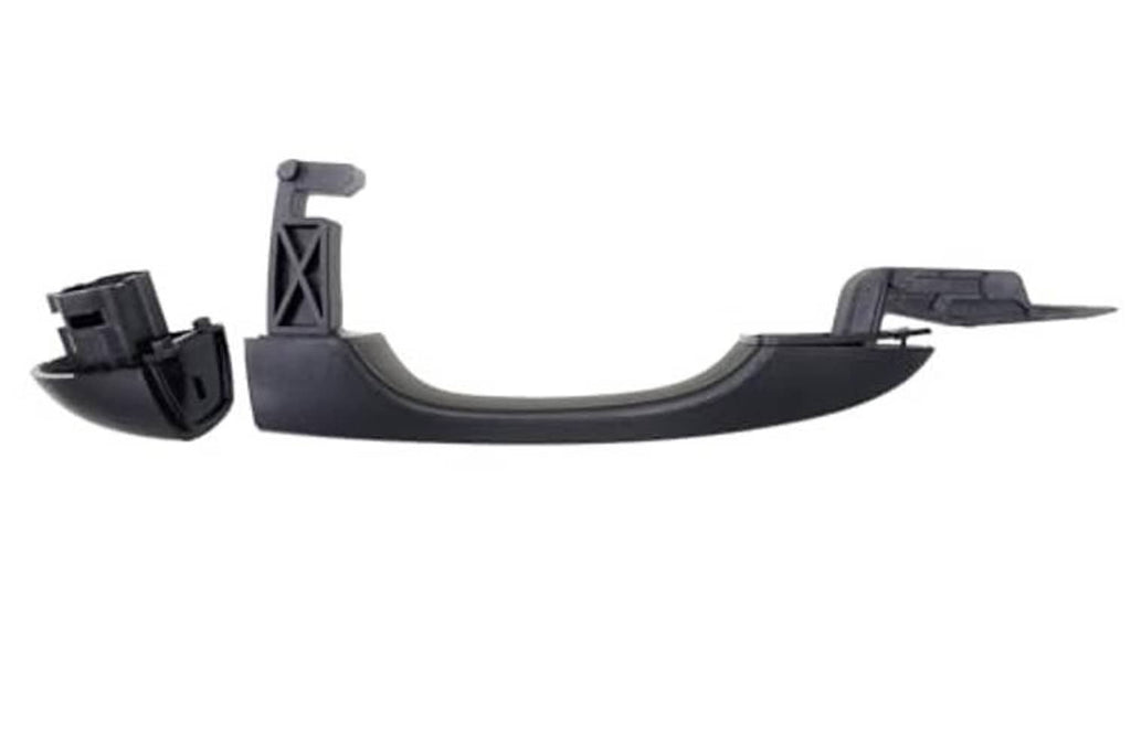 Black exterior door handle with inner bracket and mounting clips
