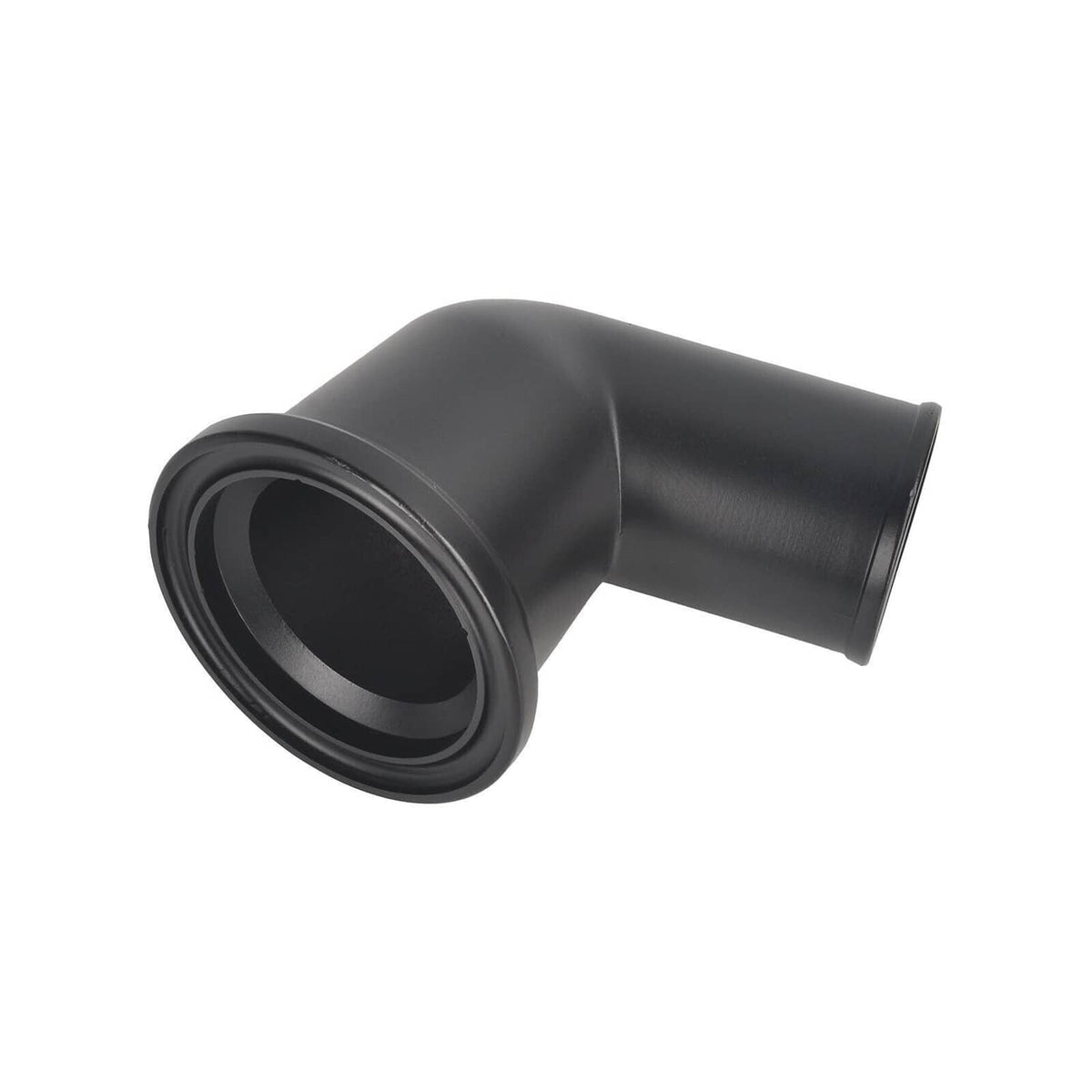 Black 15-degree swivel water neck housing with circular inlet opening