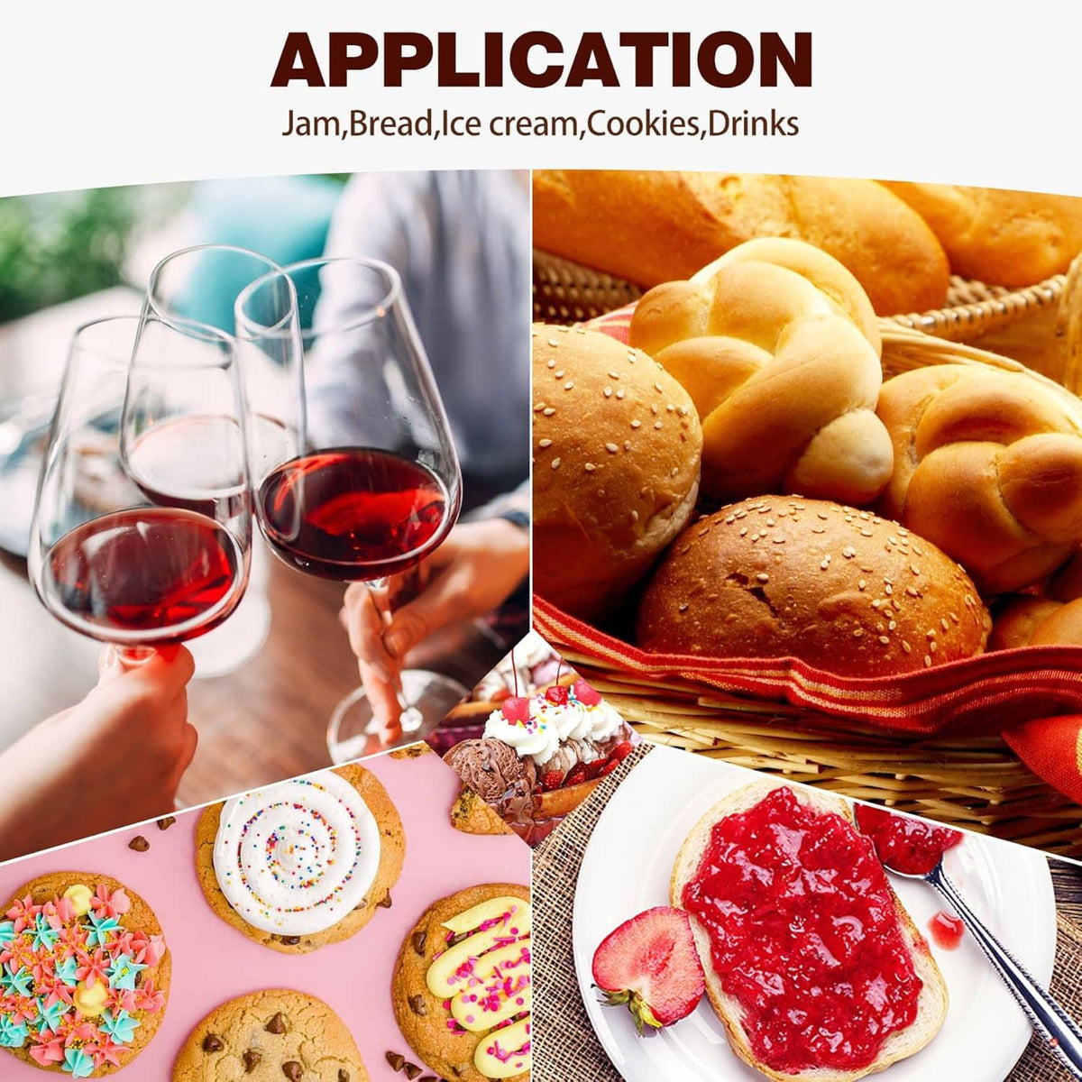 Potassium bicarbonate shown with pastries and drinks for baking applications