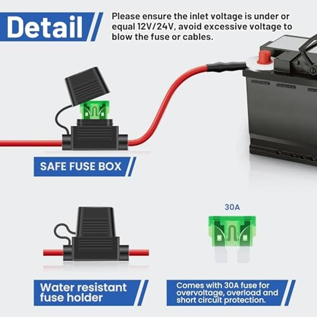 Fuse box detail with green fuse holder and fan switch relay with red and black wires