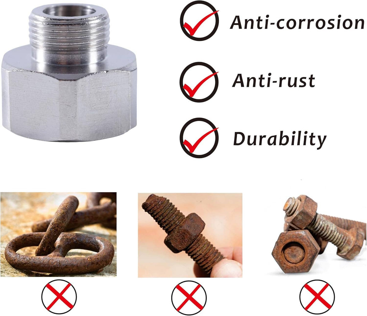 Brass pipe fitting reducer adapter, threaded male and female ends with anti-corrosion finish