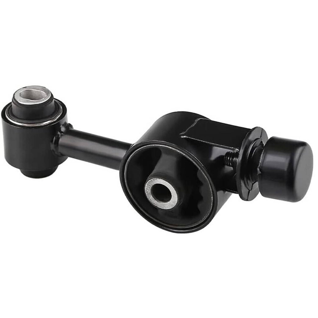 Engine motor mount upper torque strut angled view with metal sleeve and rubber bushing