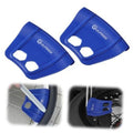 Blue 2-piece wheel rim protector kit with two curved guard pieces and slot cutouts
