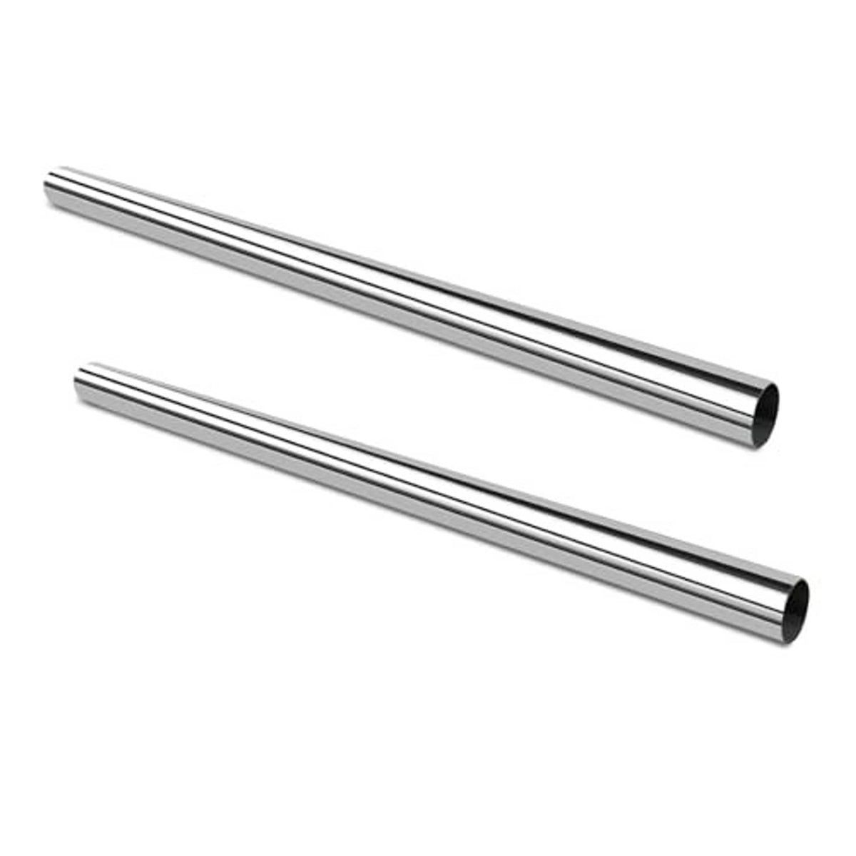 Stainless steel exhaust pipe tubes with polished finish, 2.5-inch OD, dark end openings