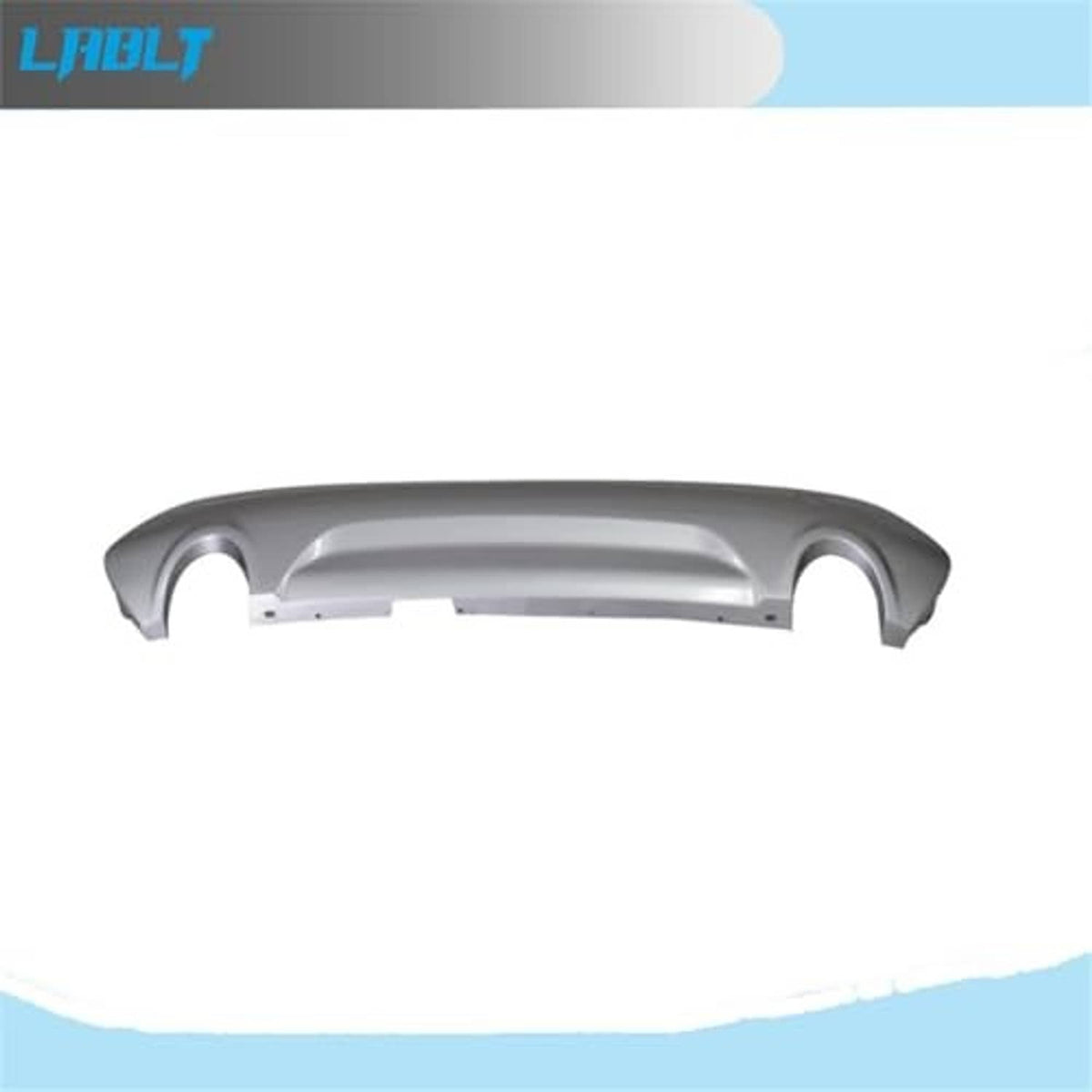 Rear lower bumper cover, silver-gray replacement panel with two opening cutouts