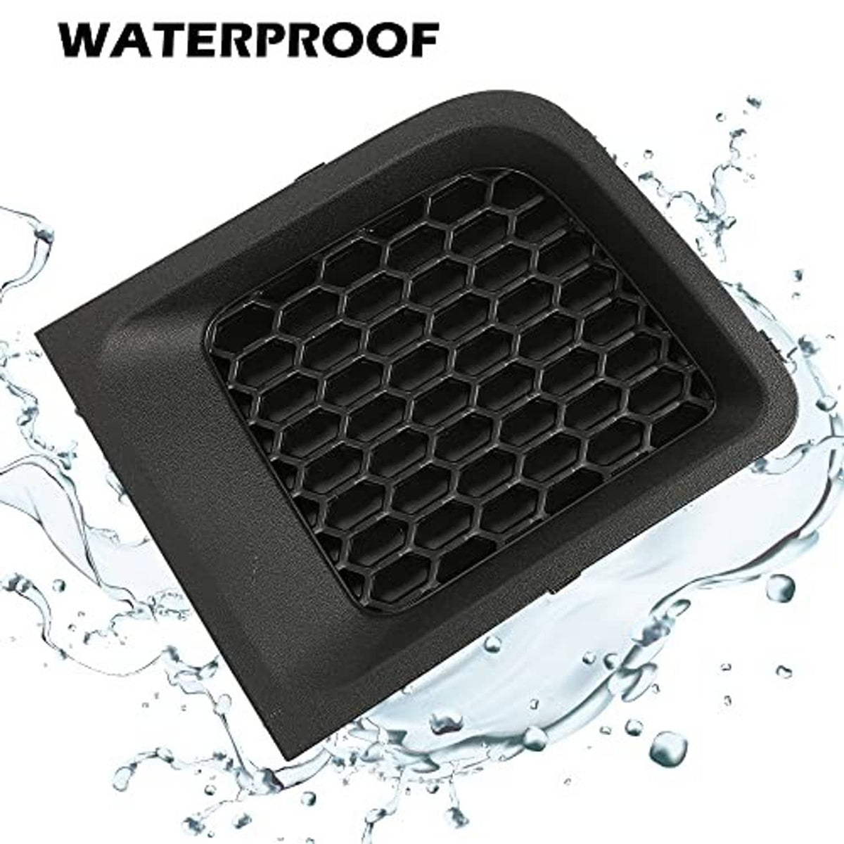 Close-up of black honeycomb bumper grille insert