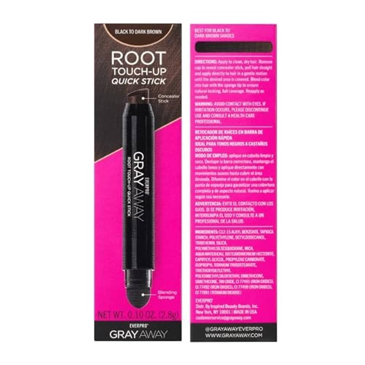 Everpro root touch-up quick stick in box, black to dark brown shade