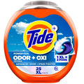 Tide Power-Pods Odor + Oxi laundry detergent pacs, orange canister, 25-count