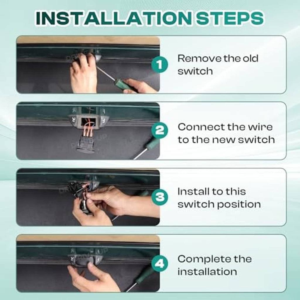 Black golf cart switch installation showing hands mounting the new switch