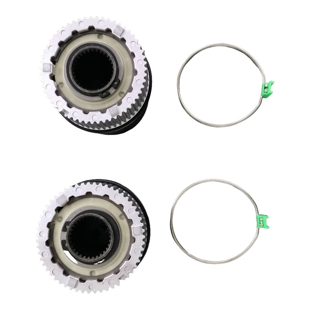 Auto-locking hub components with toothed gear, dust seal, and two retaining rings