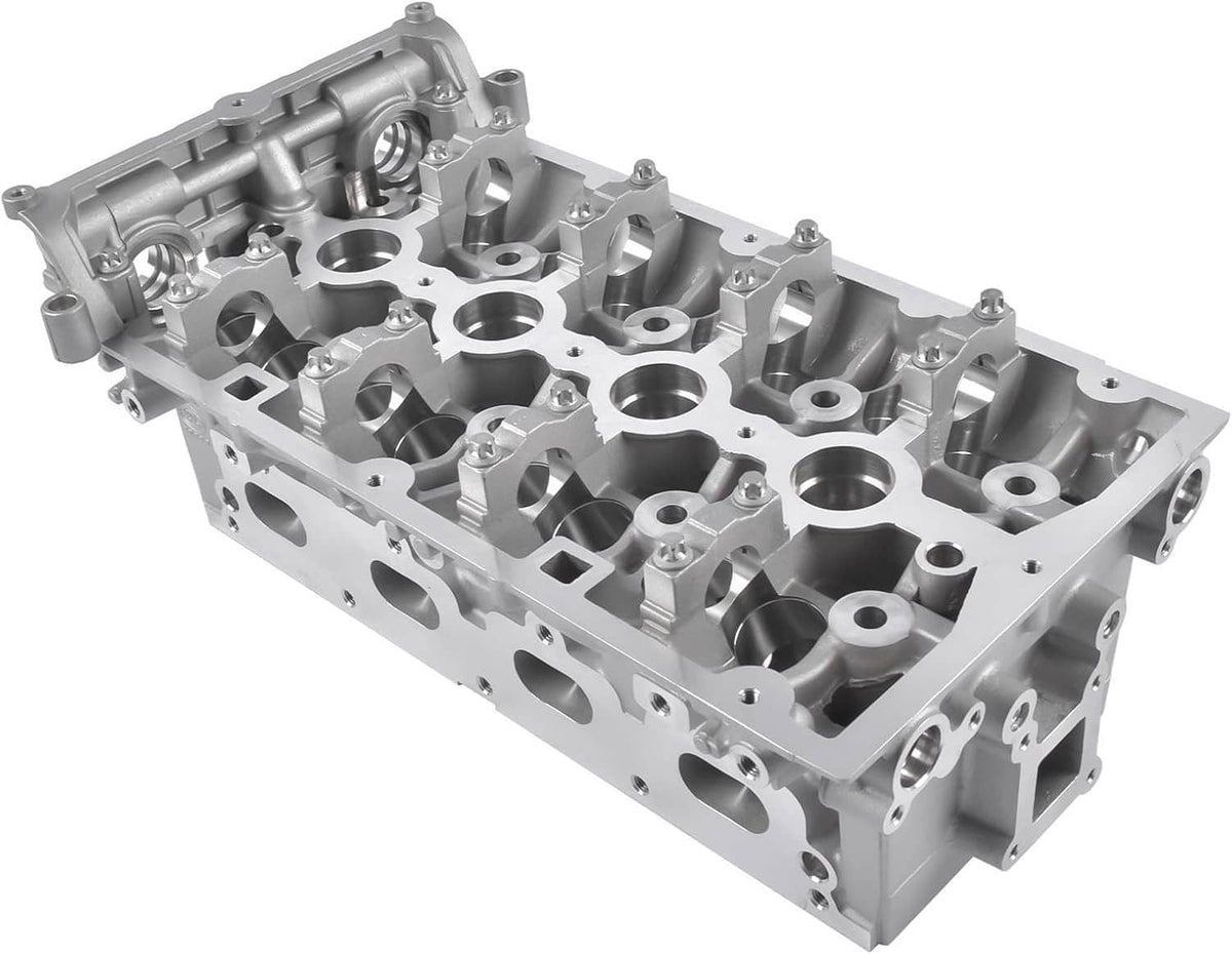 Cylinder head with valve seats, camshafts, and multiple coolant passages