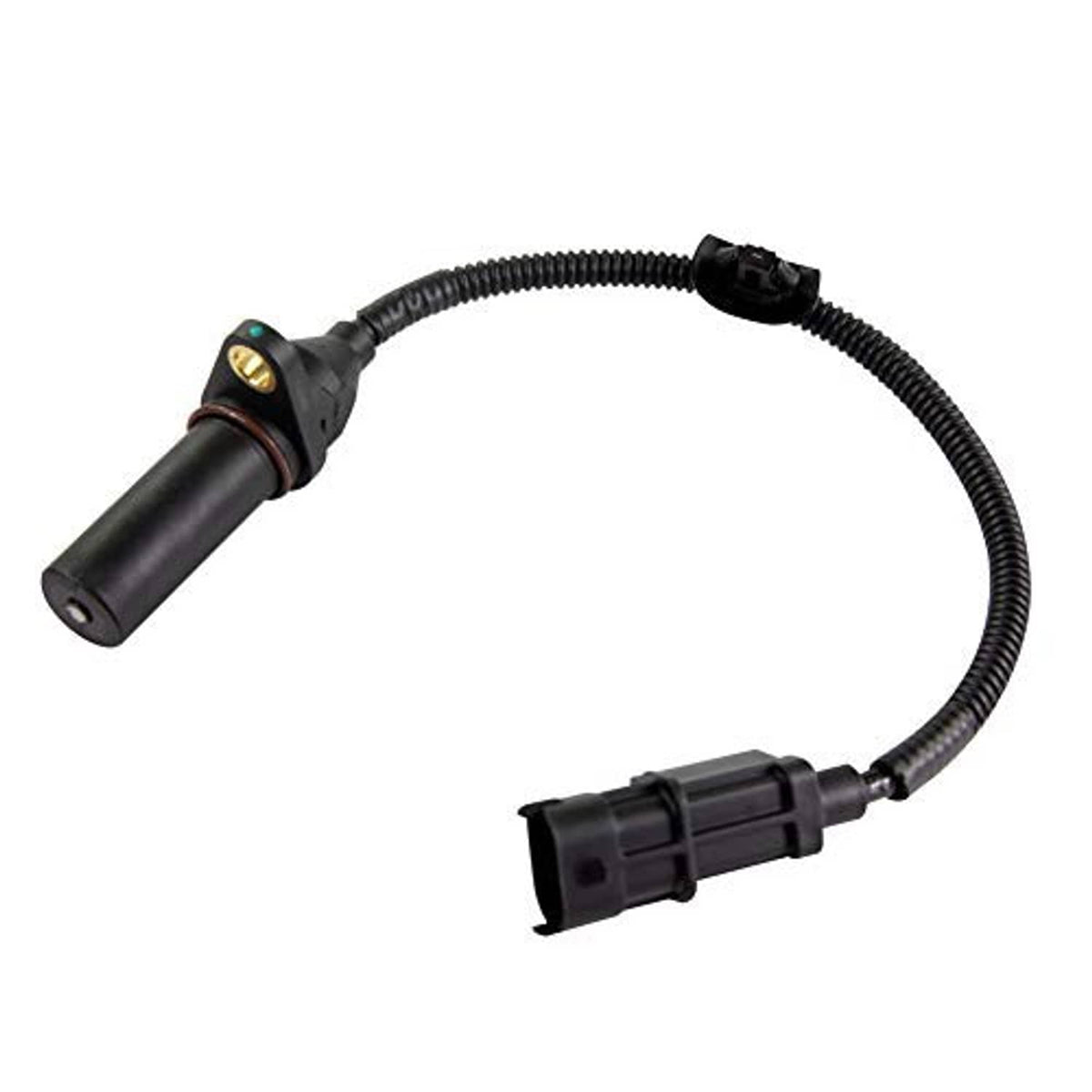 Crankshaft position sensor with cable loop and connector plugs