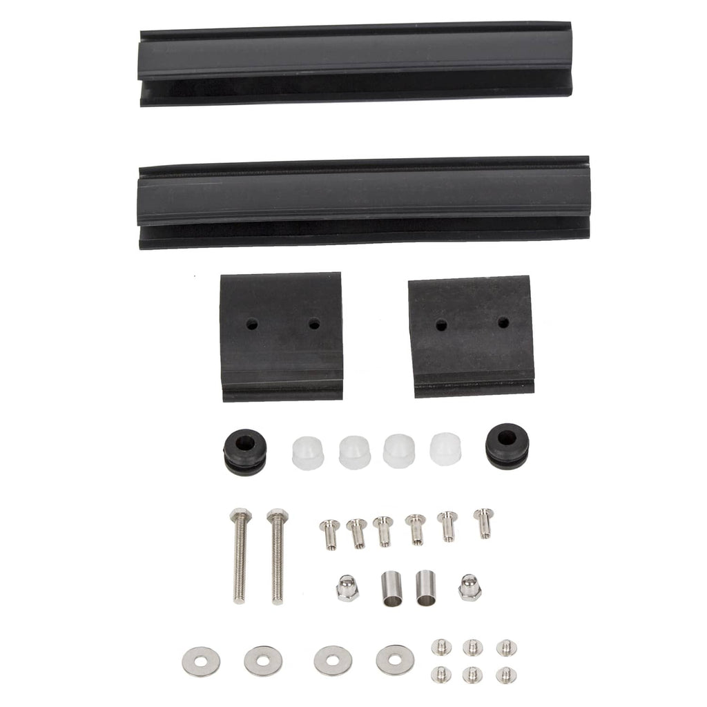 Replacement parts set: black rails, connectors, washers, and screws