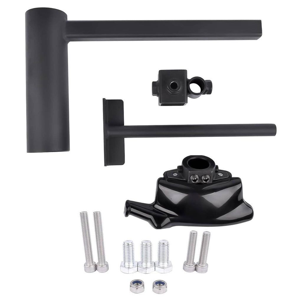 Tire changer duck head modification kit with duck head, bolts, and mounting hardware