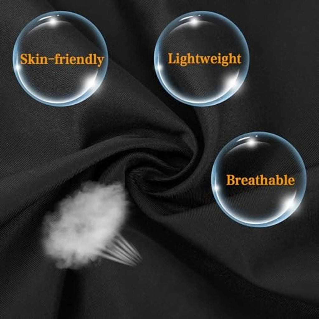 Black textured woven apron fabric close-up
