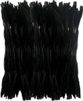 Black chenille pipe cleaners, fuzzy stems bundled together
