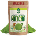 Matcha green tea powder bulk bag, kraft pouch with green label