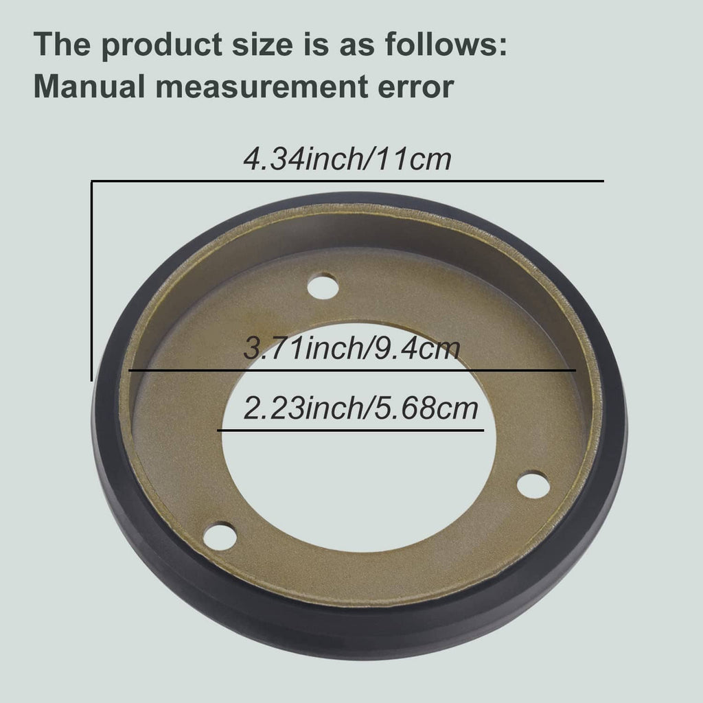 Black friction wheel disc with bronze inner face and three mounting holes