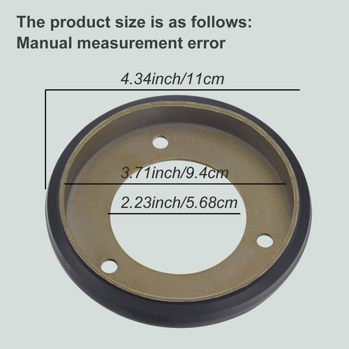 Black friction wheel disc with bronze inner face and three mounting holes