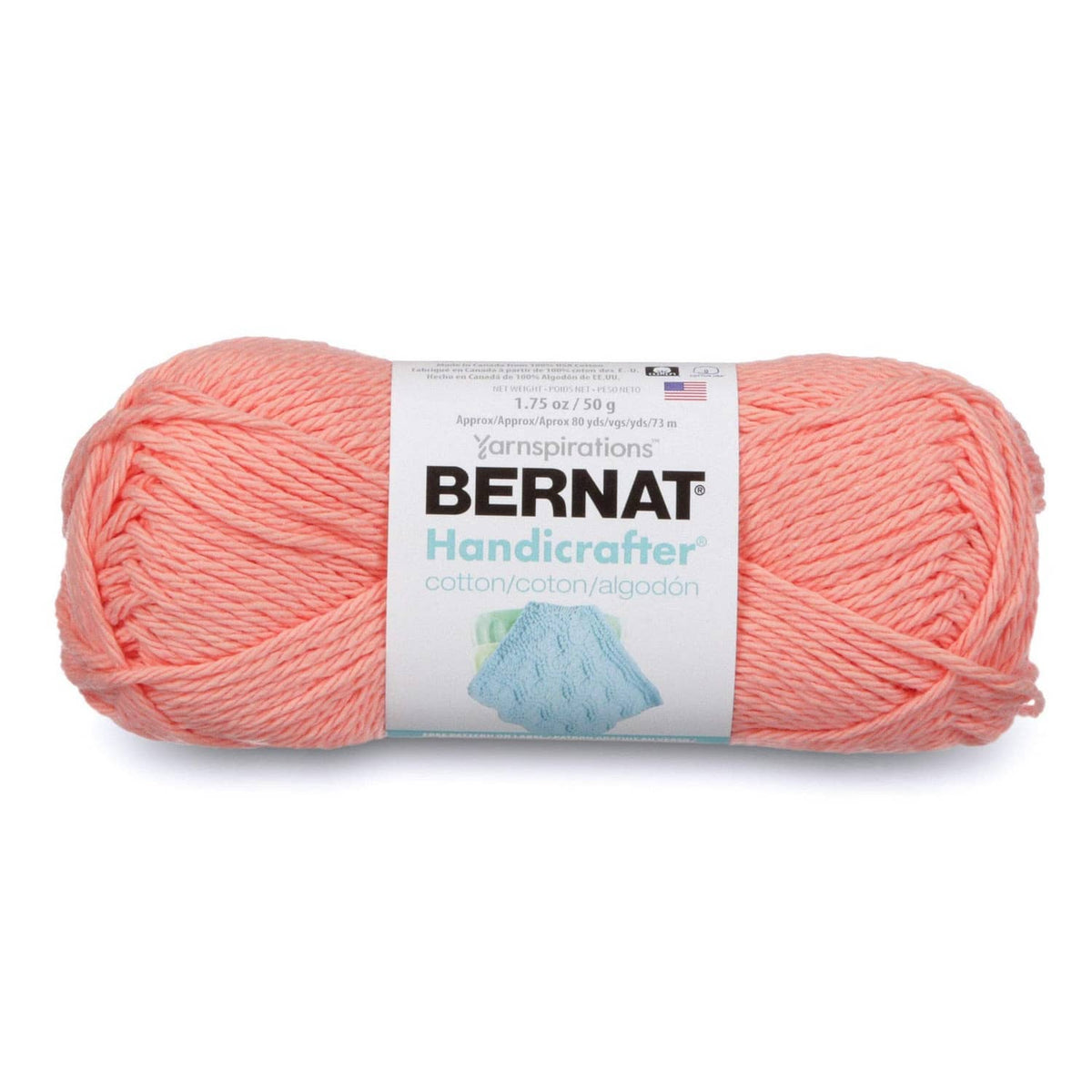 BERNAT coral rose blanket yarn skein in label-wrapped 100 polyester
