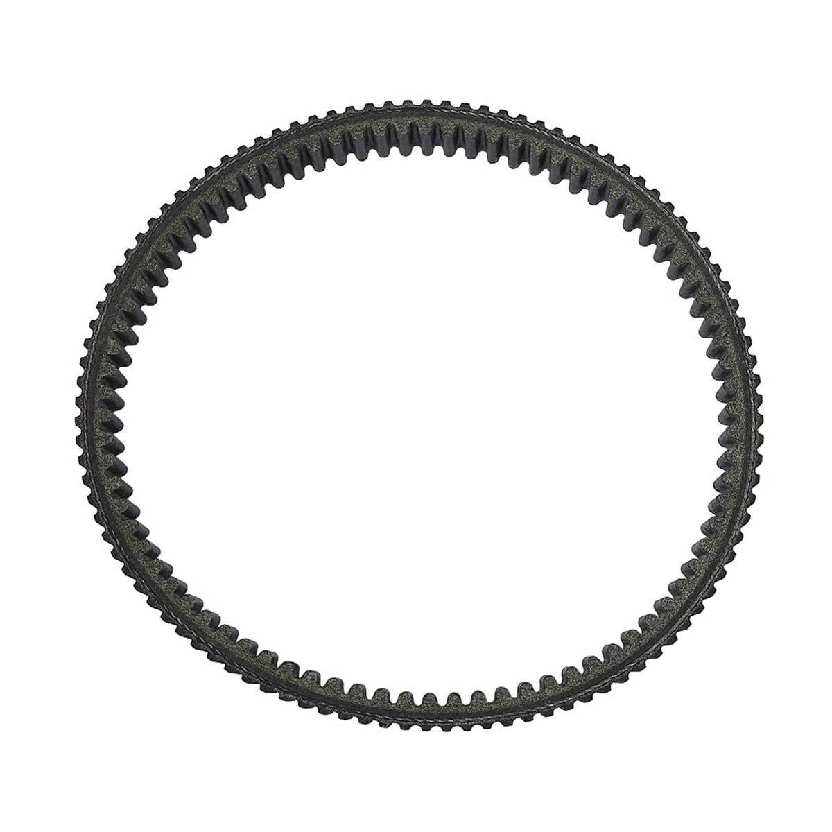 ATV drive belt, black circular toothed belt with textured side surfaces
