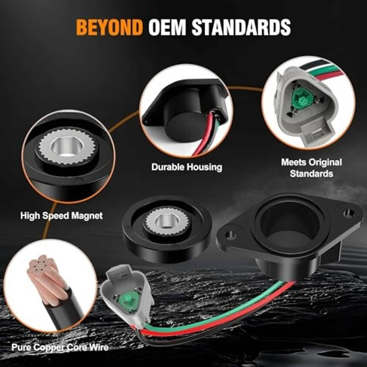 High speed magnet sensor kit showing durable housing and copper core wire
