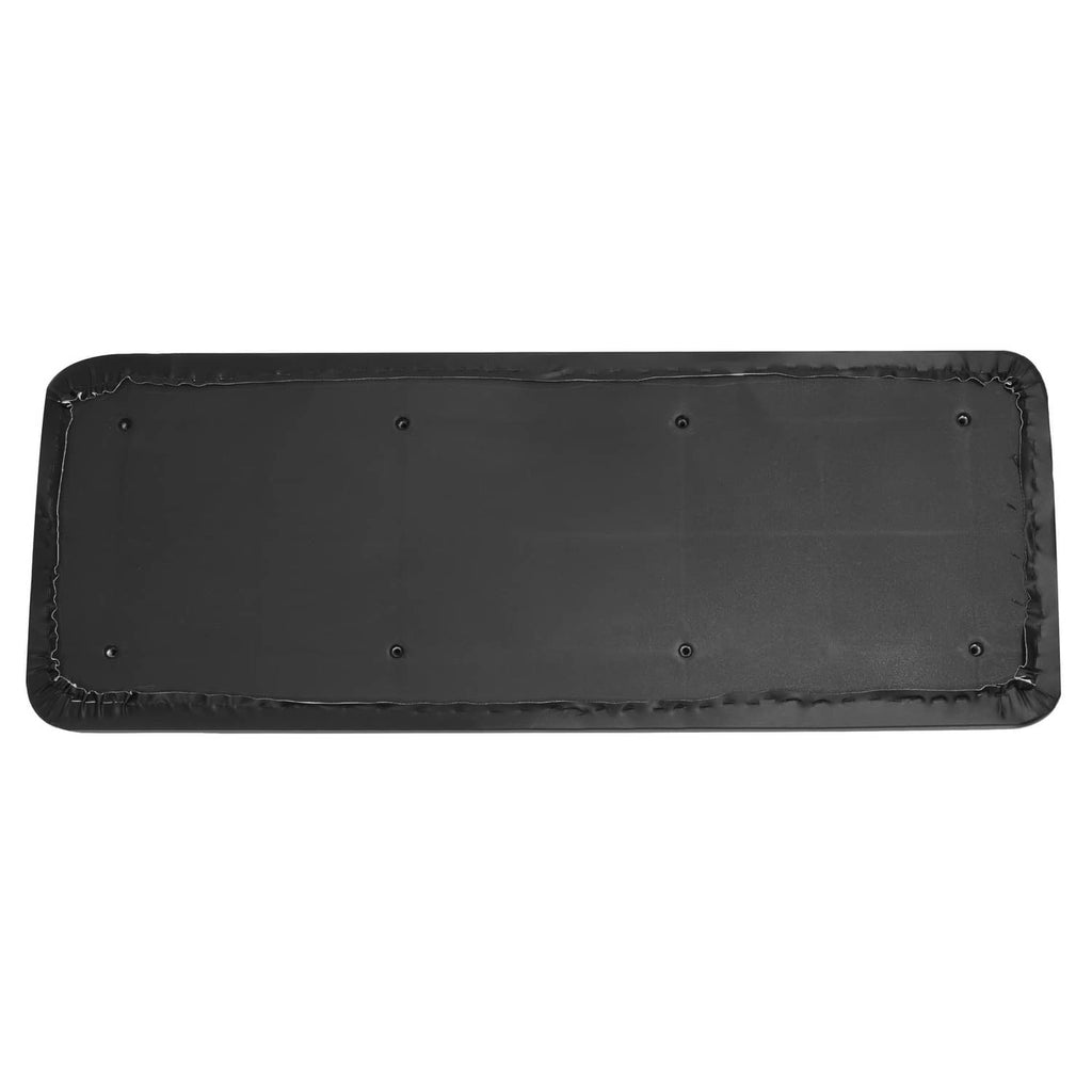 Black cushion cover underside with grommet holes and stitched perimeter
