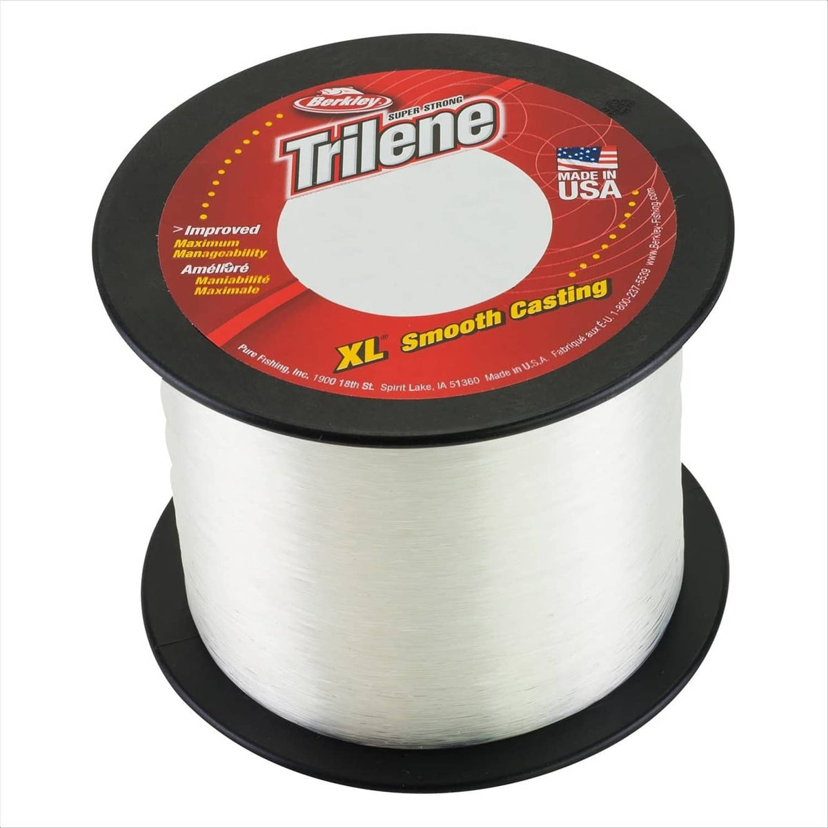Berkley Trilene XL clear monofilament fishing line spool, smooth casting