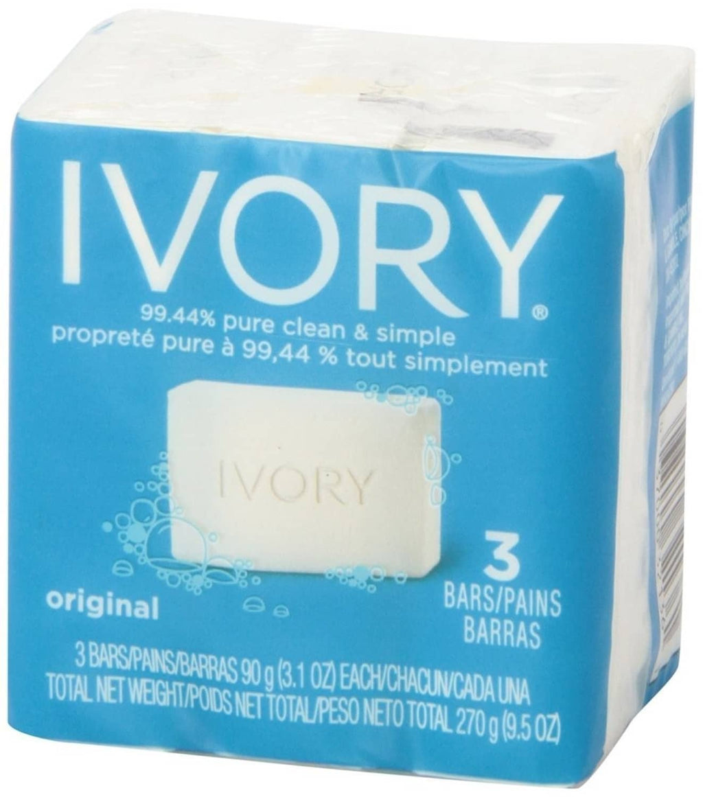 Ivory original bar soap, 3-pack with bar graphic on blue wrapper