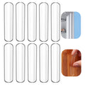 Set of 10 clear door wall bumper pads, transparent flexible cylinders