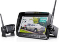 Wireless backup camera monitor with twin antennas and separate camera module