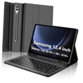 Black keyboard case cover for a 12.4-inch tablet with folio stand