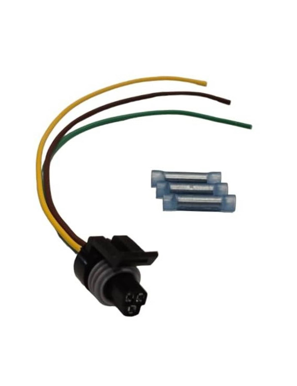 TPS connector plug with black circular 3-pin base and yellow/green/brown wires