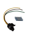 TPS connector plug with black circular 3-pin base and yellow/green/brown wires