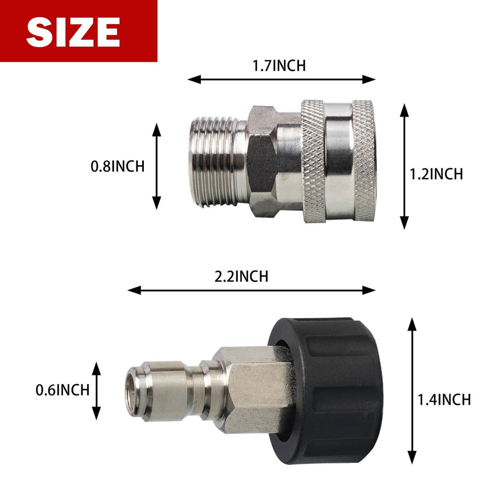 Compact stainless steel and black quick connect coupling with threaded end and knurled grip