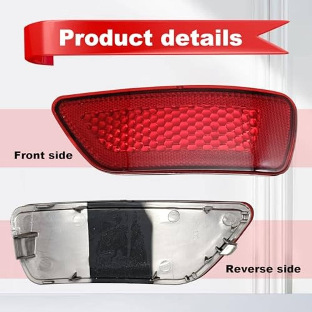 Red reflector light with honeycomb lens and chrome housing, front and reverse sides