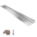 Aluminum gutter leaf guard cover with perforated drain holes, 6 inch style