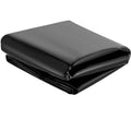 Black pond liner sheet, folded compact bundle for easy storage and transport