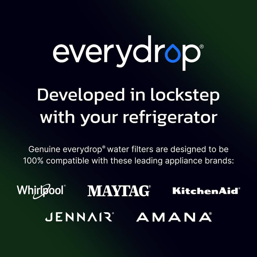 everydrop water filters branding card with compatibility list