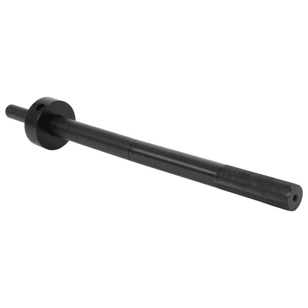 Black puller handle shaft with round mounting hub at one end