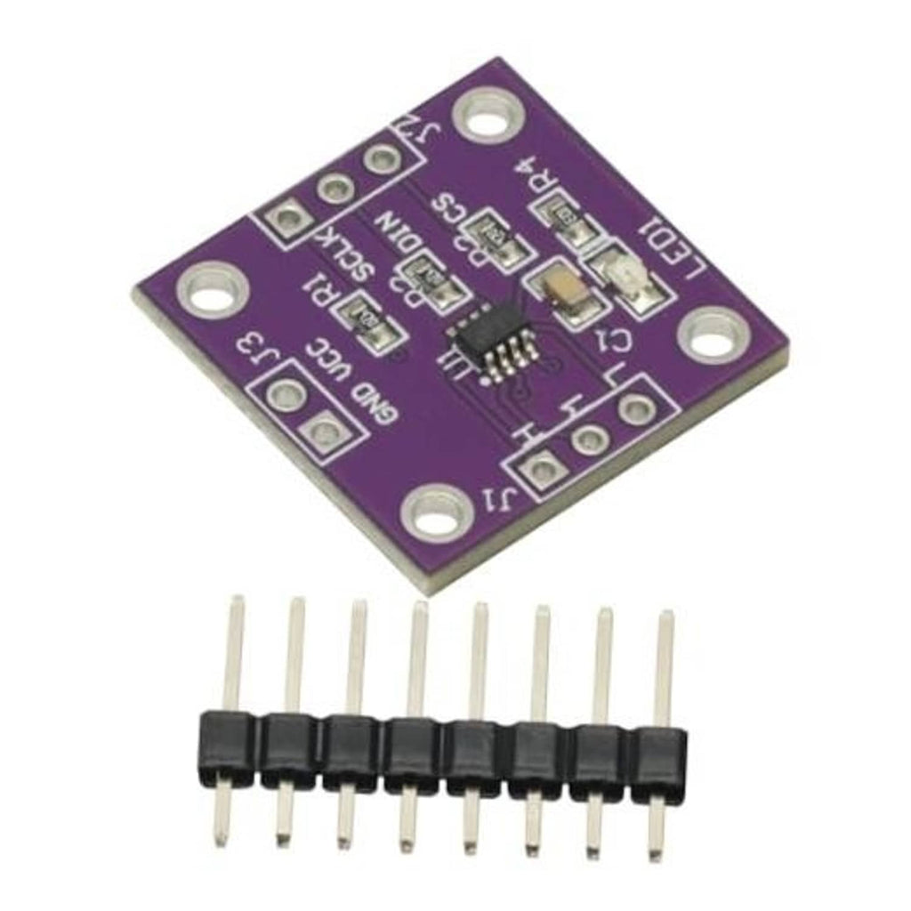 Digital potentiometer module PCB with purple finish, 10-pin header, and mounting holes.