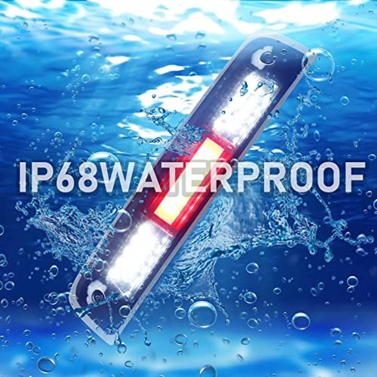 Weatherproof LED third brake light with chrome housing, red center bar and white side LEDs