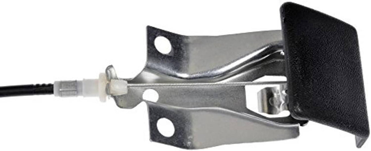 Metal mounting bracket with black hood release handle and pivot hardware