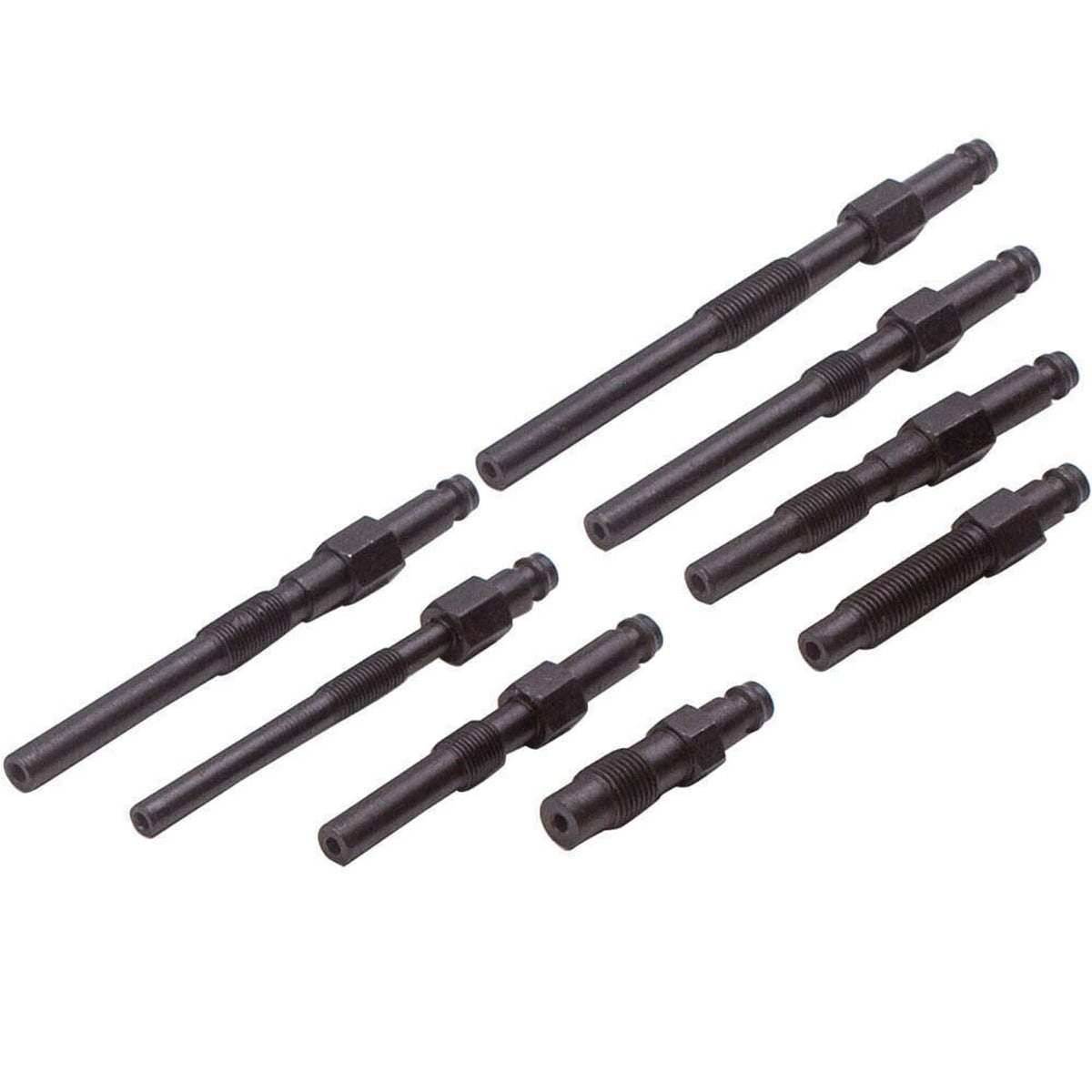 Compression tester adapter rods with threaded ends and connector sleeves