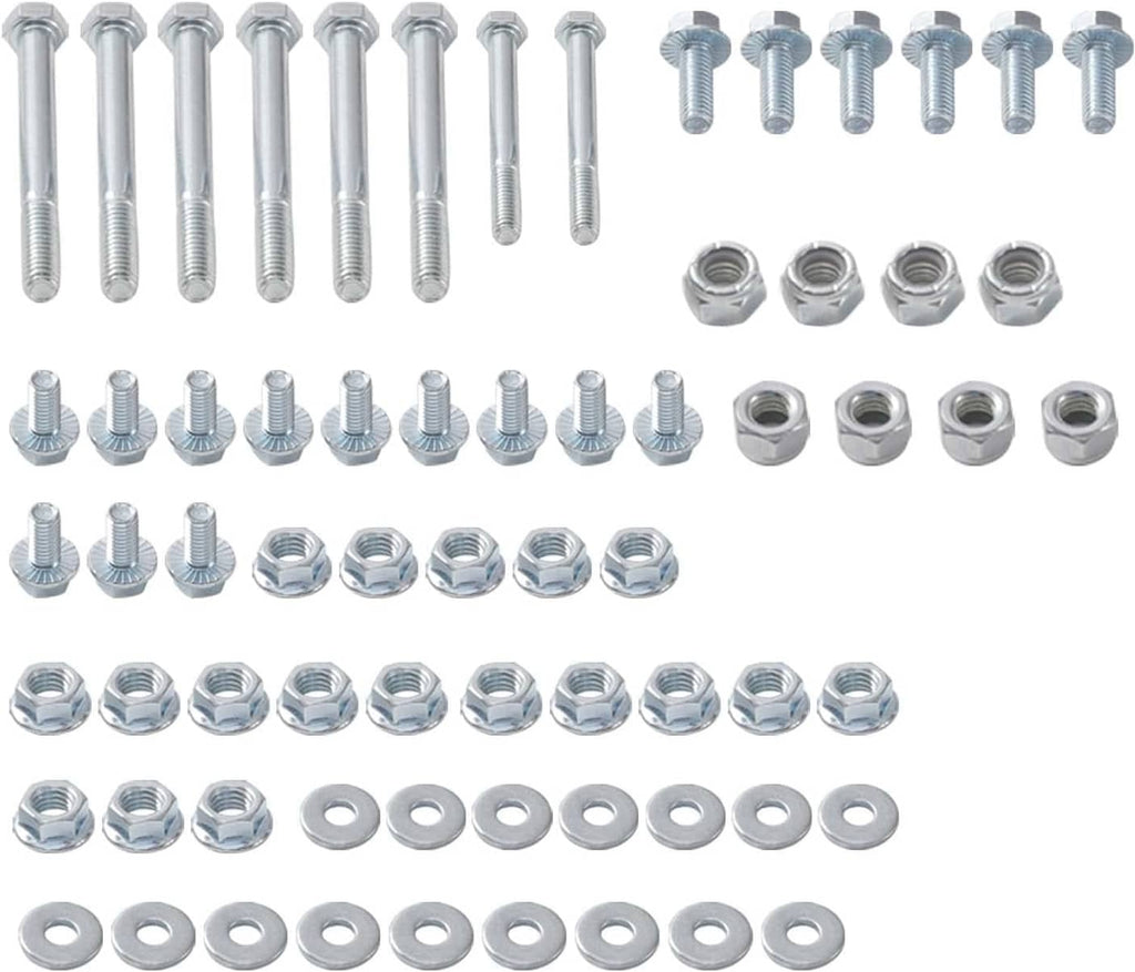 Complete hardware set: long and short bolts with washers and hex nuts