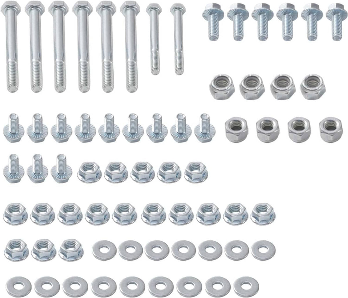 Complete hardware set: long and short bolts with washers and hex nuts