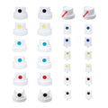 Set of universal spray paint nozzle caps, white with colored valve centers (26 pcs)