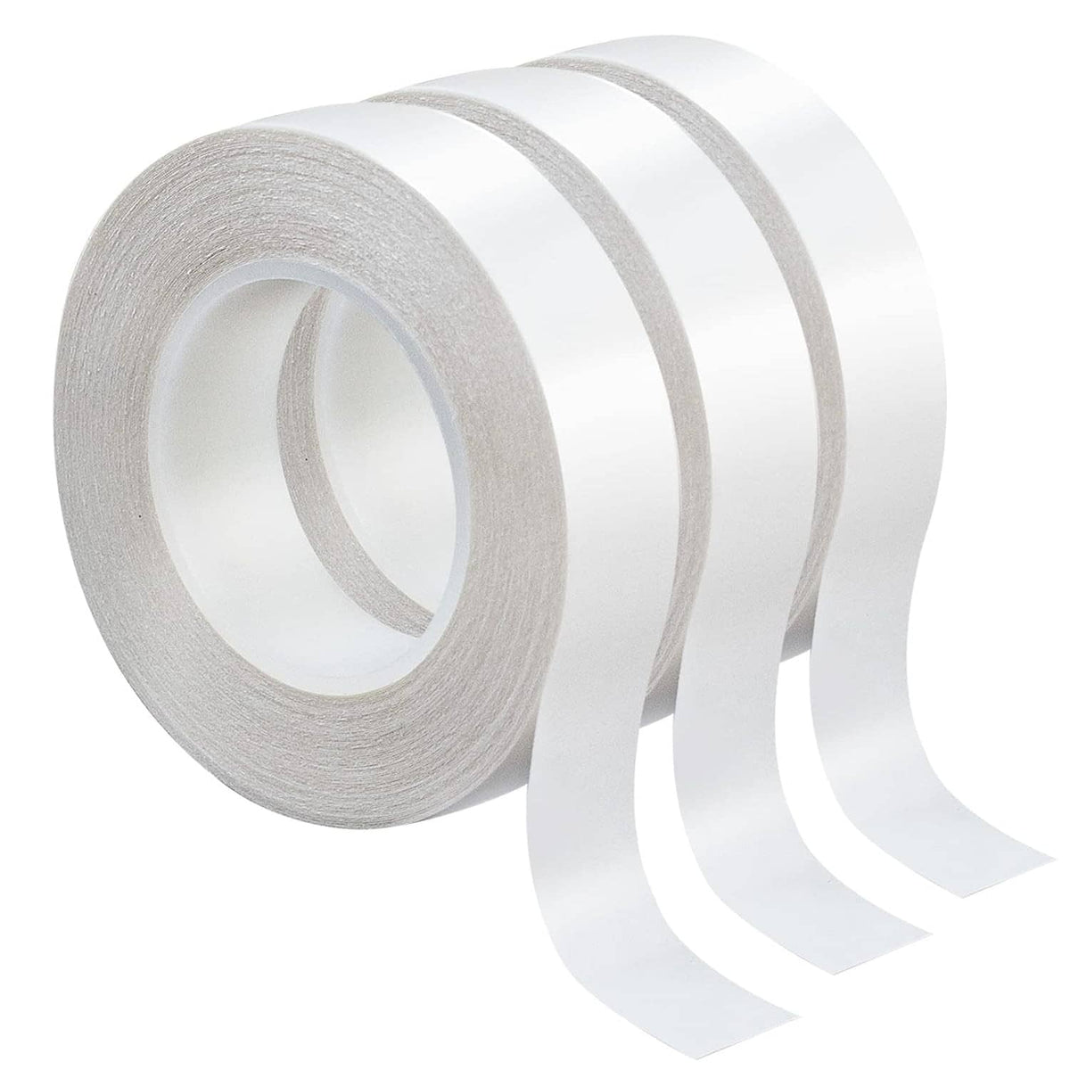 Double-sided craft tape rolls, gray adhesive core and white backing strips